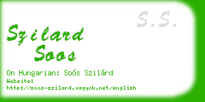szilard soos business card