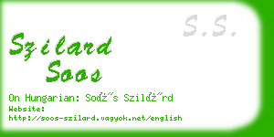 szilard soos business card